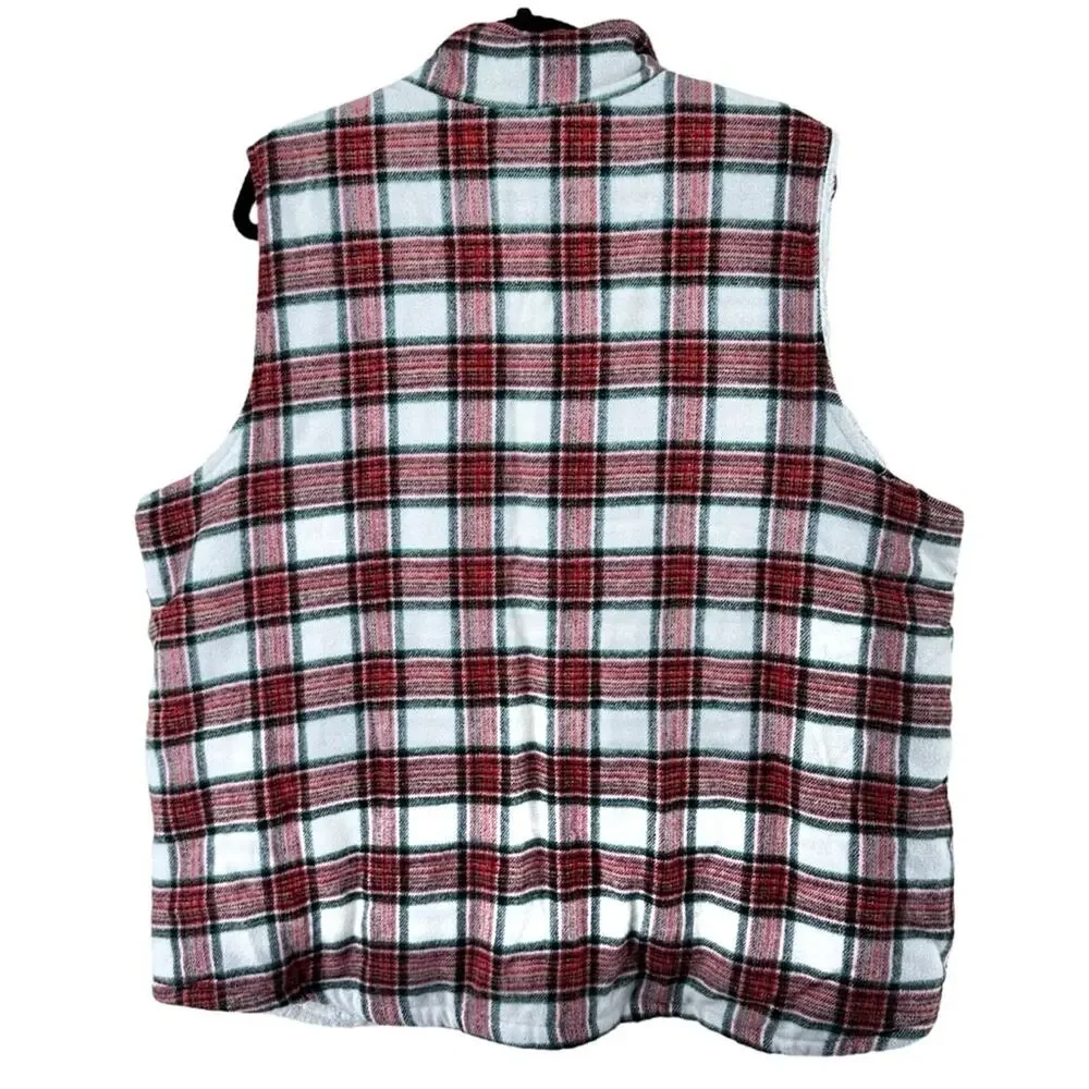 NWT Maurices plaid check Sherpa faux fur lined full zip vest women’s size 2x - Picture 3 of 8